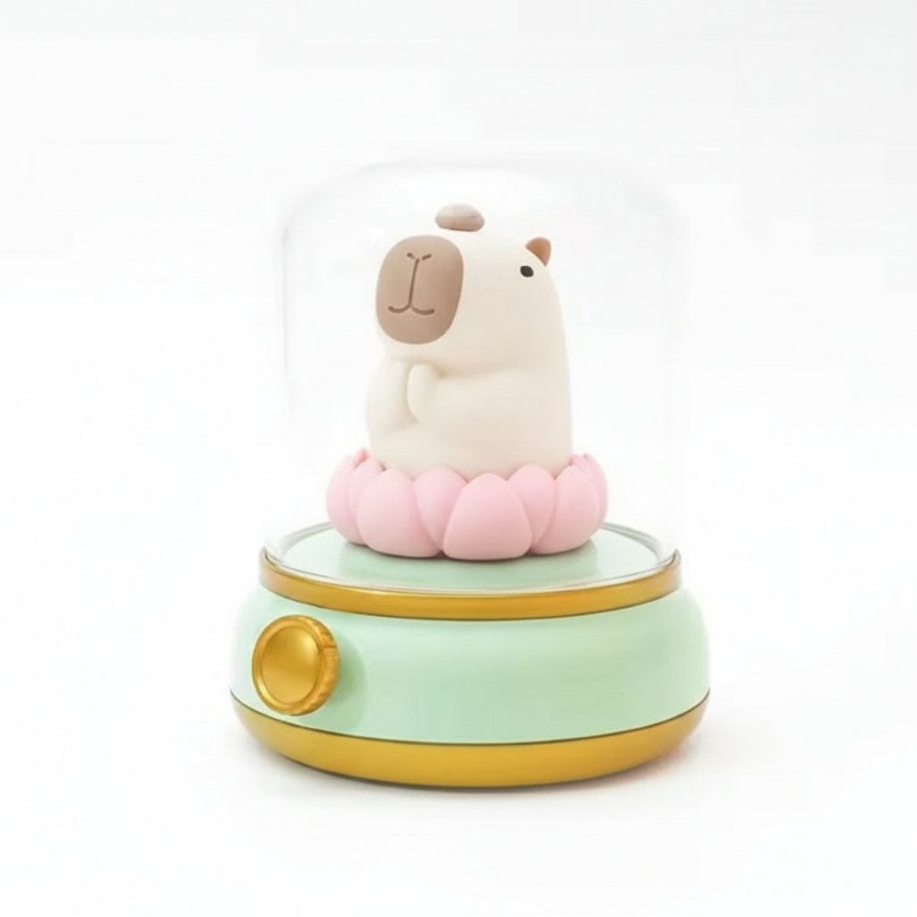 Warm Green Capybara Retro Lamp