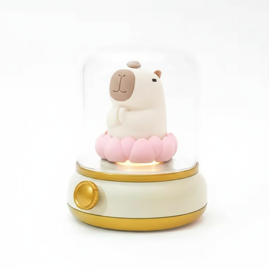 Sand White Capybara Retro Lamp